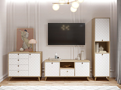 Комплект мебели для гостиной Велламо ВО-116 блэквуд ячменный/бланж