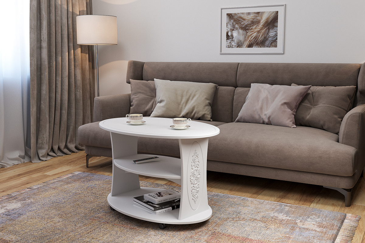 Стол журнальный Ассоль АС-17 белое дерево