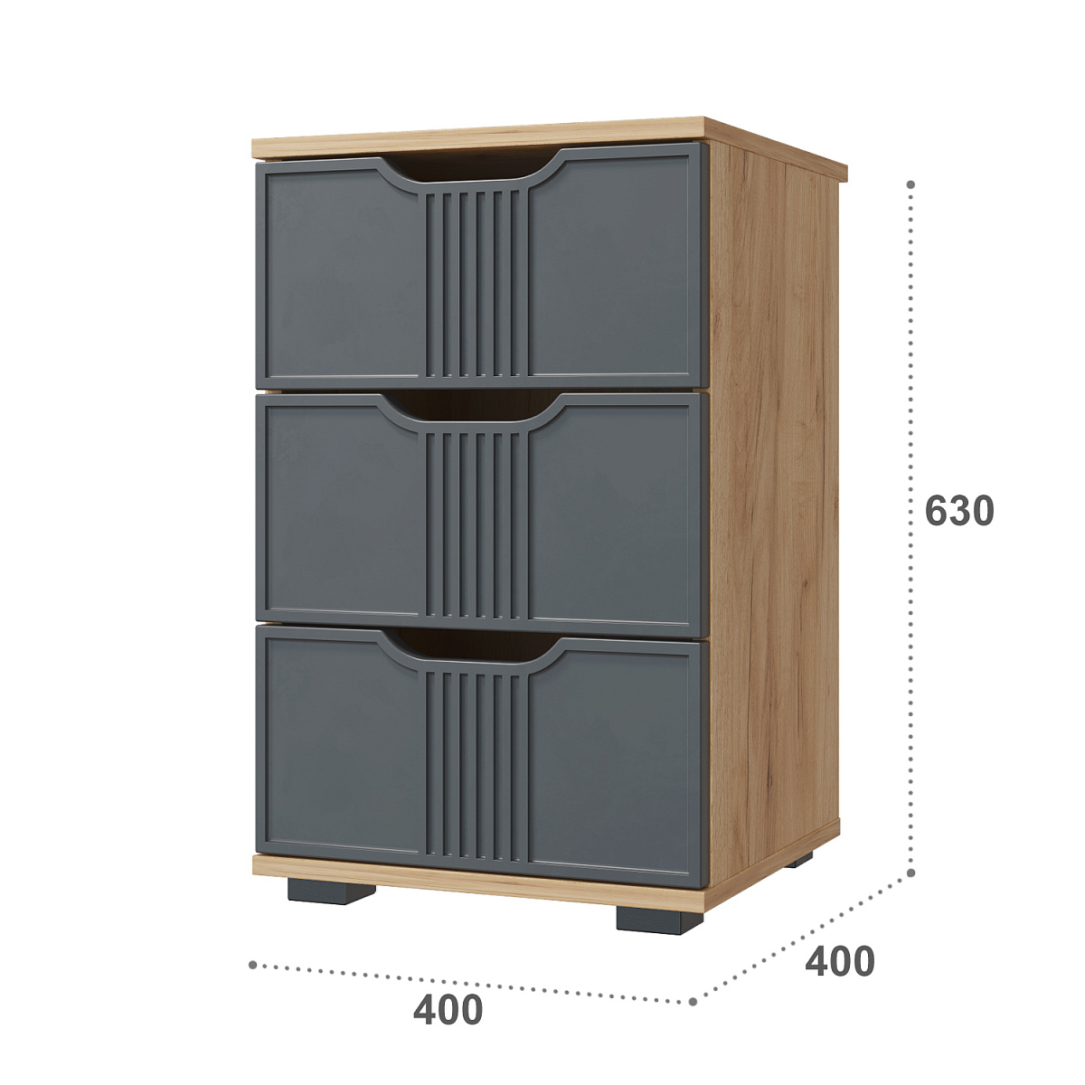 Тумба прикроватная Эмилия ЭЛ-26 дуб крафт золотой/графит