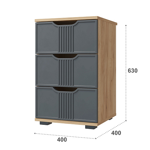 Тумба прикроватная Эмилия ЭЛ-26 дуб крафт золотой/графит