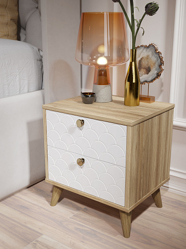 Тумба прикроватная Велламо ВО-01 блэквуд ячменный/бланж