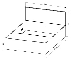 Кровать Анастасия АН-29К (2000x1400) дуб роше