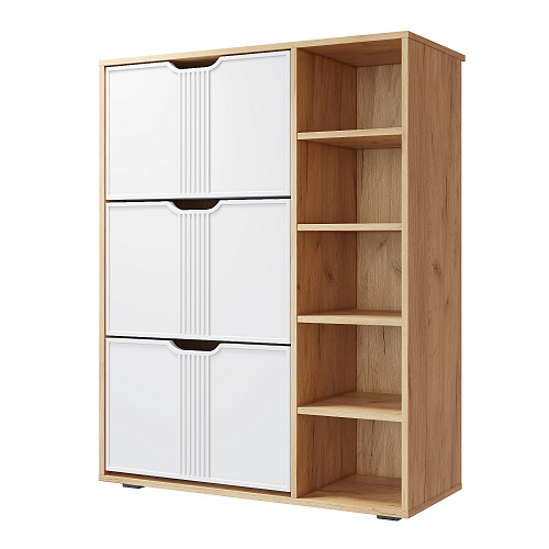 Тумба Эмилия ЭЛ-42 дуб крафт золотой/меренга