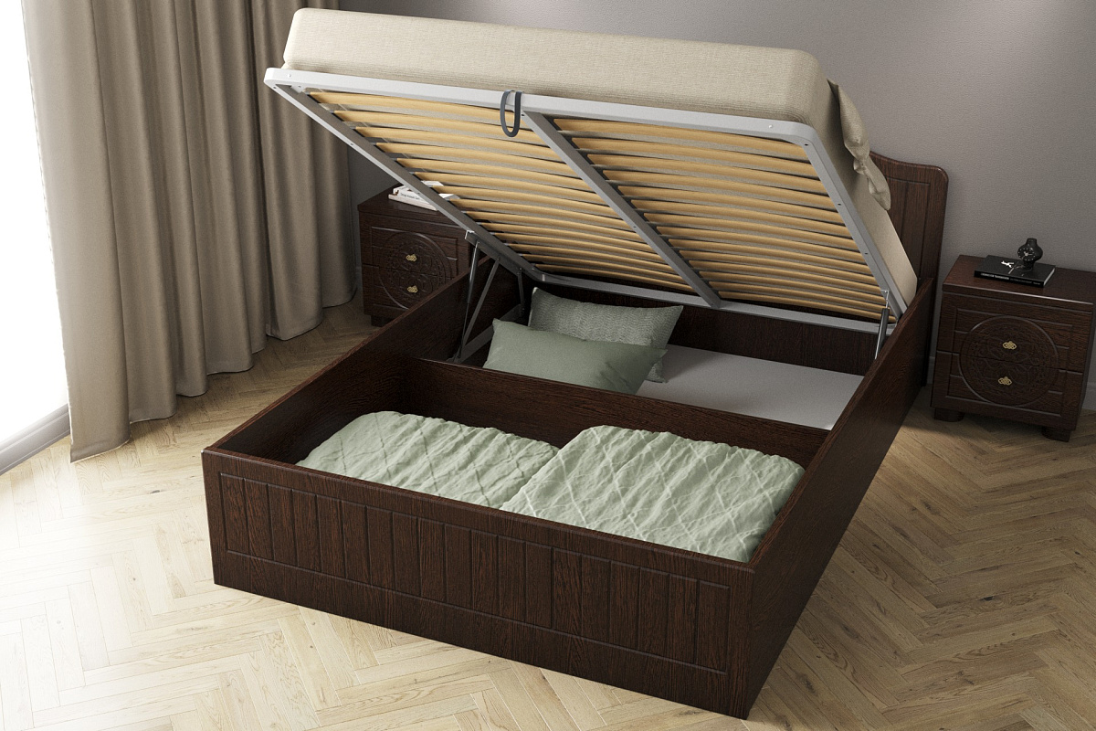 Кровать Монблан МБ-608К (2000х1200) венге/орех шоколадный