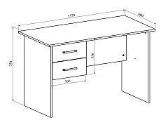 Комплект стол с тумбой ОФ-113K+ОФ-21 блэквуд сатиновый