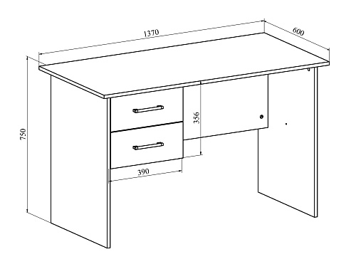 Комплект стол с тумбой ОФ-113K+ОФ-21 дуб крафт табачный