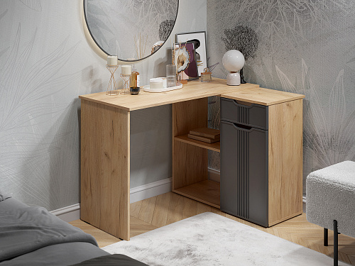 Стол угловой Эмилия ЭЛ-46 дуб крафт золотой/графит