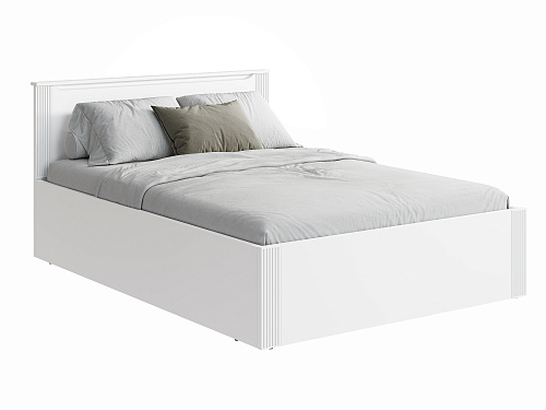 Кровать с ПМ Эмилия ЭЛ-33 (140х200) белый структурный/меренга