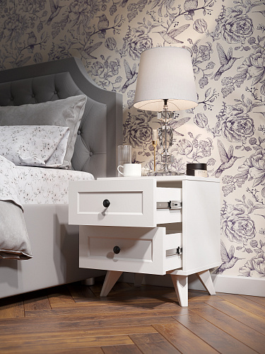 Тумба прикроватная Вильям ВМ-14 белый бриллиант/бланж