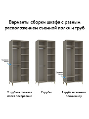 Шкаф для одежды Оливия ОЛ-01 кашемир/шарли керамика