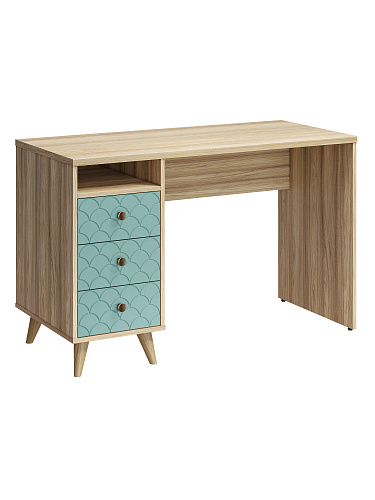 Стол Велламо ВО-18 блэквуд ячменный/бирюза (левый)