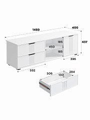 Тумба Эмилия ЭЛ-40 белый структурный/меренга