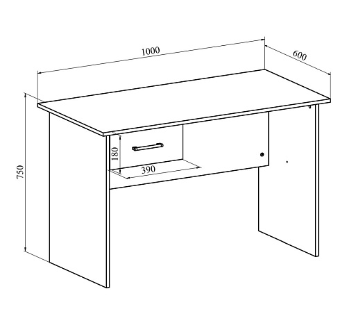 Комплект стол с тумбой  ОФ-111К+ОФ-26 венге