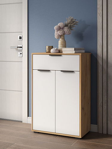 Комод Оптима ОП-06 дуб крафт золотой/меренга