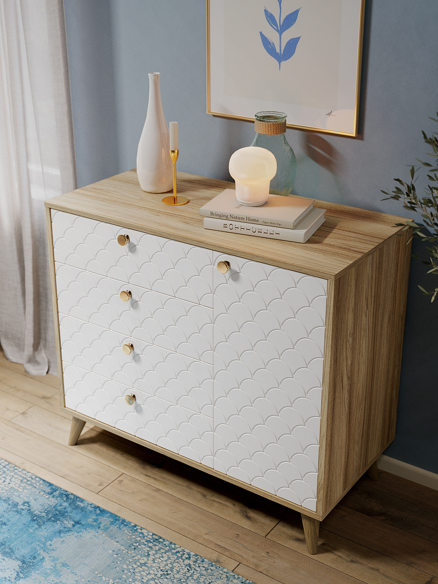 Комод Велламо ВО-11 блэквуд ячменный/бланж