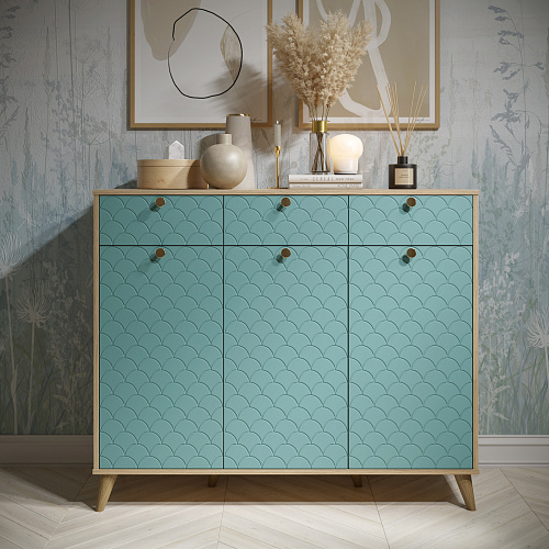 Тумба Велламо ВО-05 блэквуд ячменный/бирюза