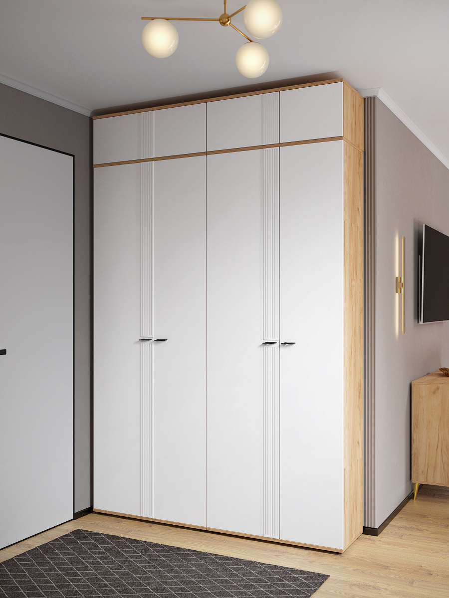 Антресоль Эмилия ЭЛ-51 дуб крафт золотой/меренга