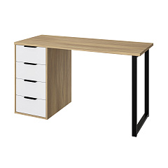 Стол письменный с полкой П-102402 блэквуд ячменный/меренга