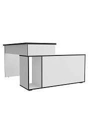 Стол угловой Оптима ОП-21 белый структурный/меренга/черная кромка