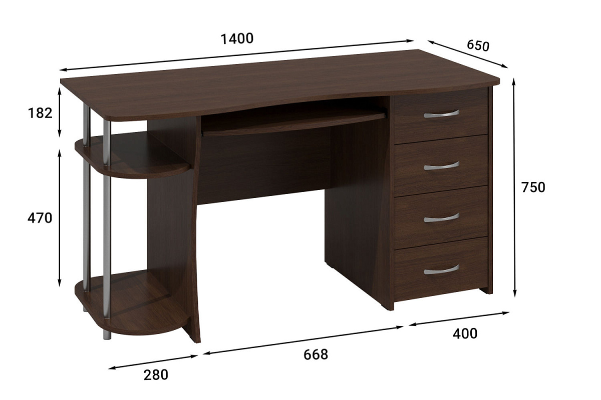 Стол компьютерный С-222БН венге