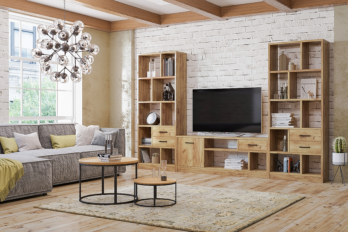 Стеллаж Виктория ВИ-2К дуб крафт золотой 