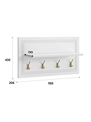 Вешалка Оливия ОЛ-16 (700х400) белый бриллиант/бланж