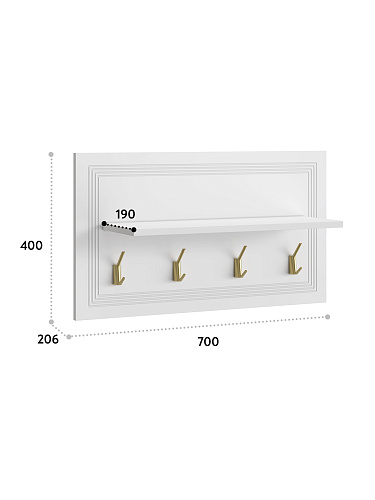 Вешалка Оливия ОЛ-16 (700х400) белый бриллиант/бланж