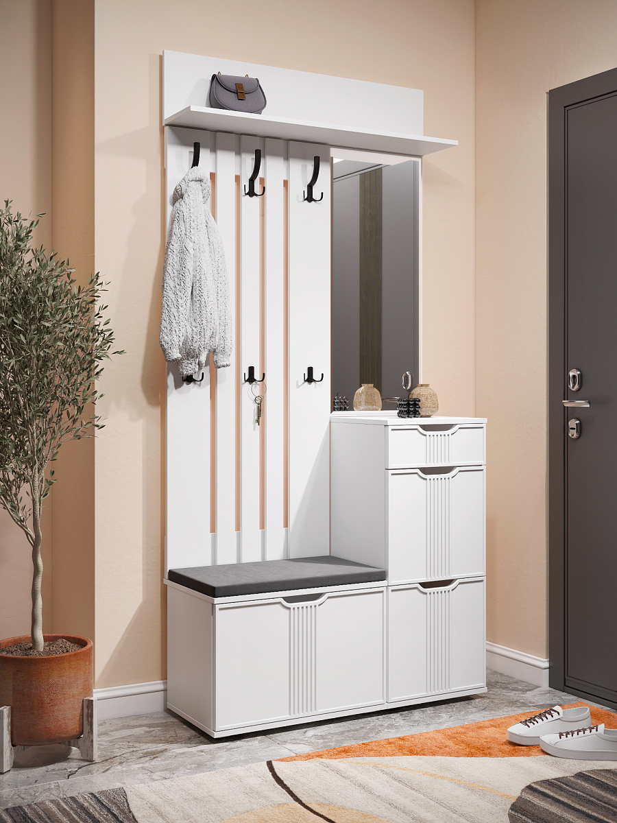 Тумба Эмилия ЭЛ-3 белый структурный/меренга