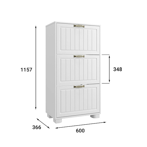 Тумба для обуви (обувница) «Монблан» МБ-34К белое дерево