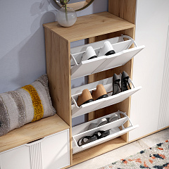 Тумба Эмилия ЭЛ-43 дуб крафт золотой/меренга