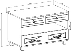 Тумба комбинированная Элизабет ЭМ-5 орех темный