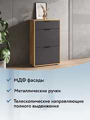 Тумба Оптима ОП-09 дуб крафт золотой/графит