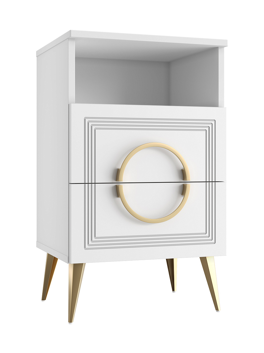 Тумба прикроватная Оливия ОЛ-06 белый бриллиант/бланж
