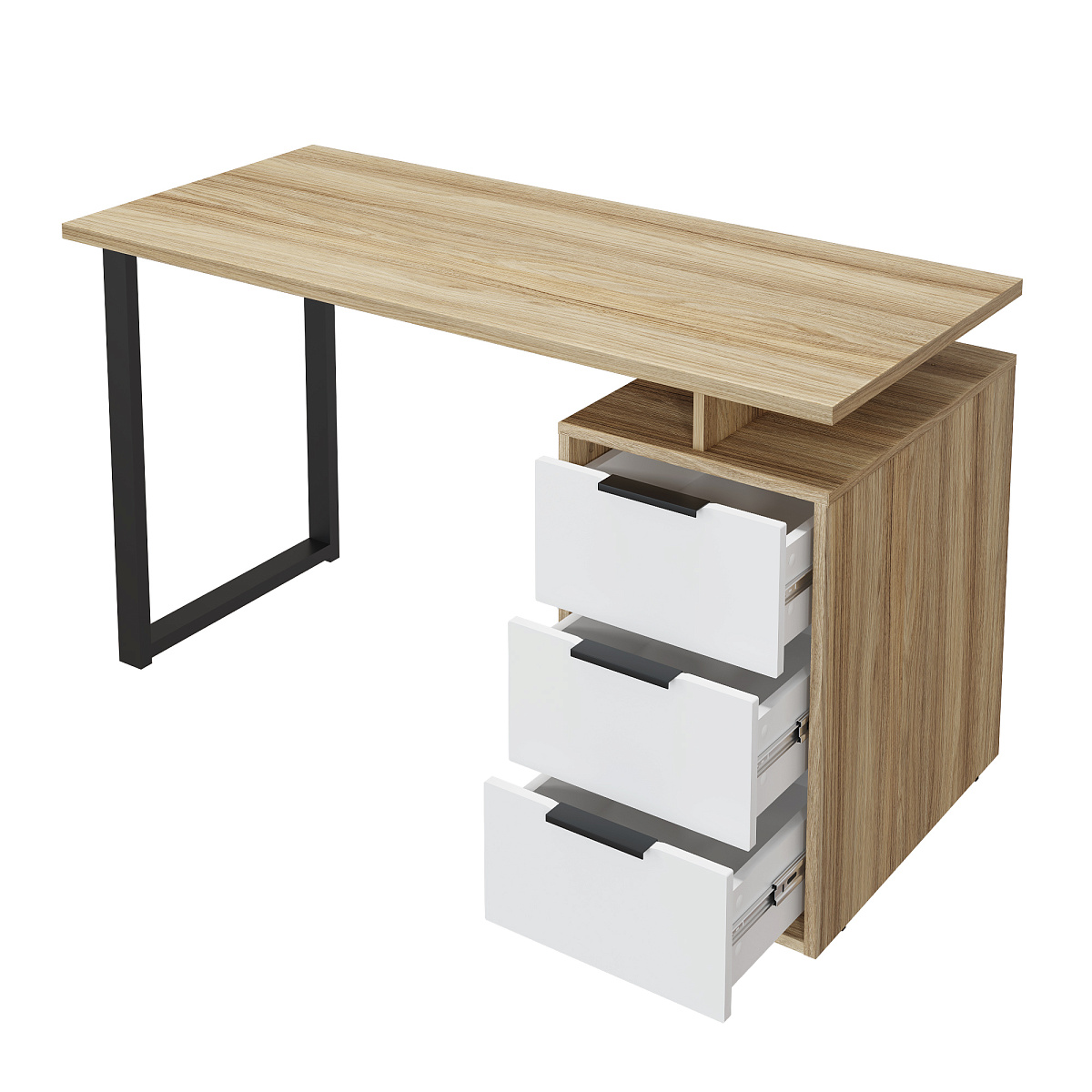 Стол С-406 блэквуд ячменный/меренга (1350*600)