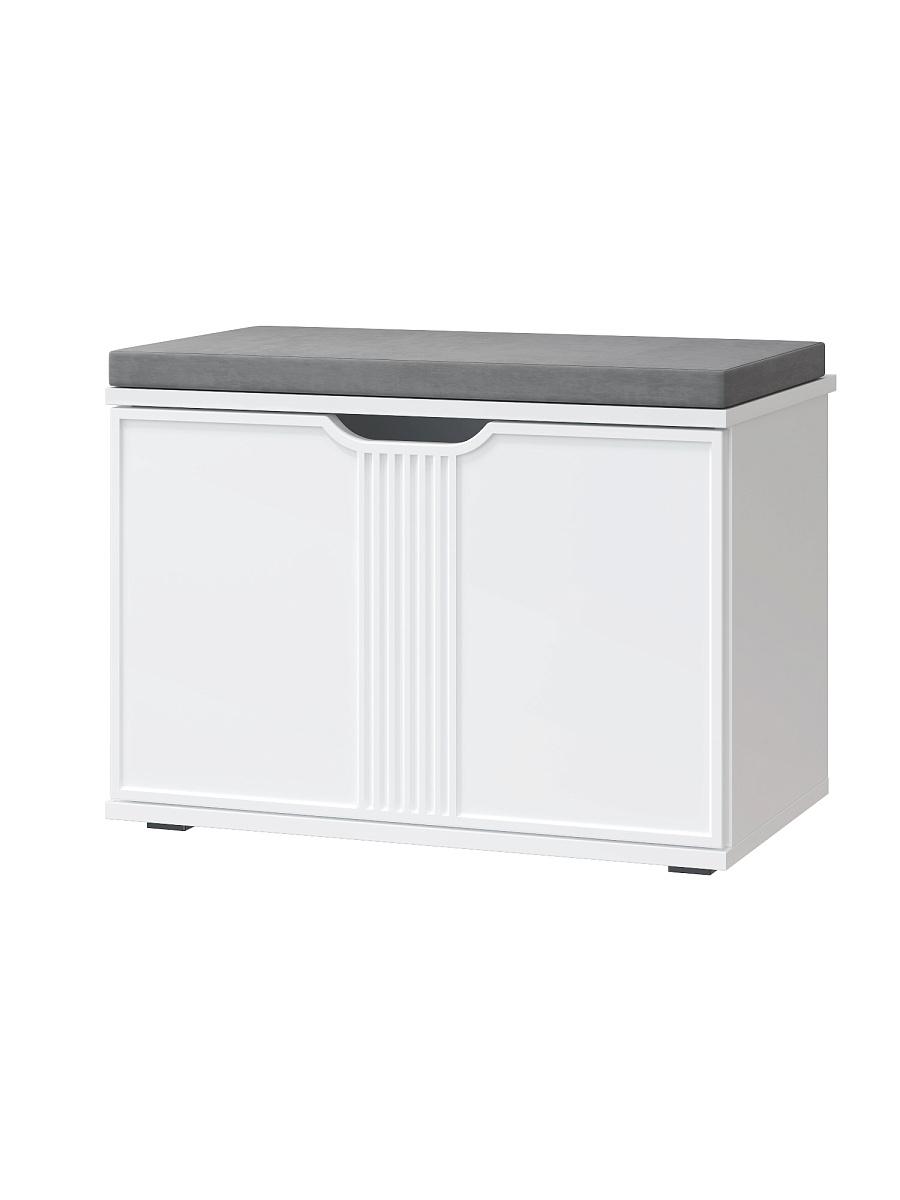 Тумба Эмилия ЭЛ-4К (с подушкой) белый структурный/меренга