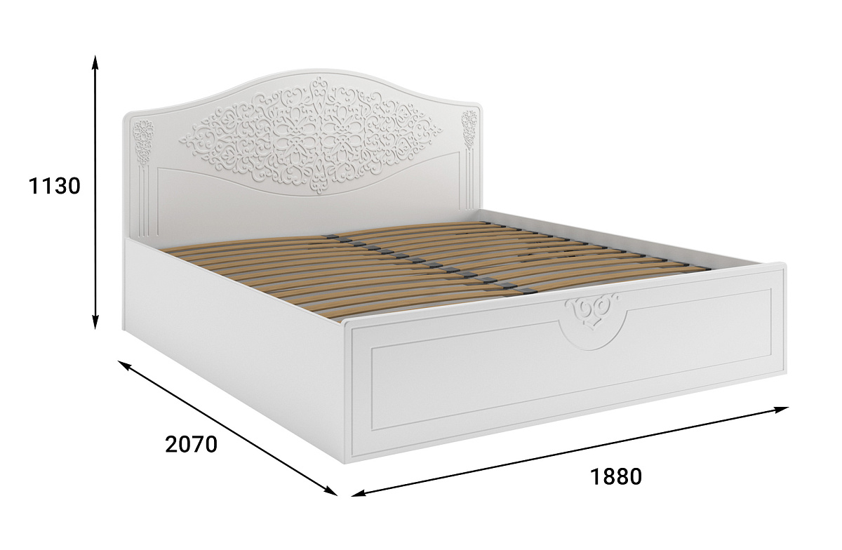 Кровать Ассоль АС-61 (2000х1800) белое дерево