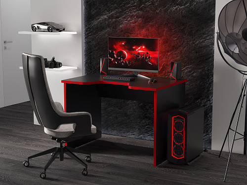 Геймерский стол С-241 черный/красный (1100х750)