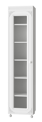 Шкаф Ассоль АС-533К со стеклом (левый) белое дерево