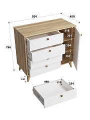 Комод Велламо ВО-11 блэквуд ячменный/бланж