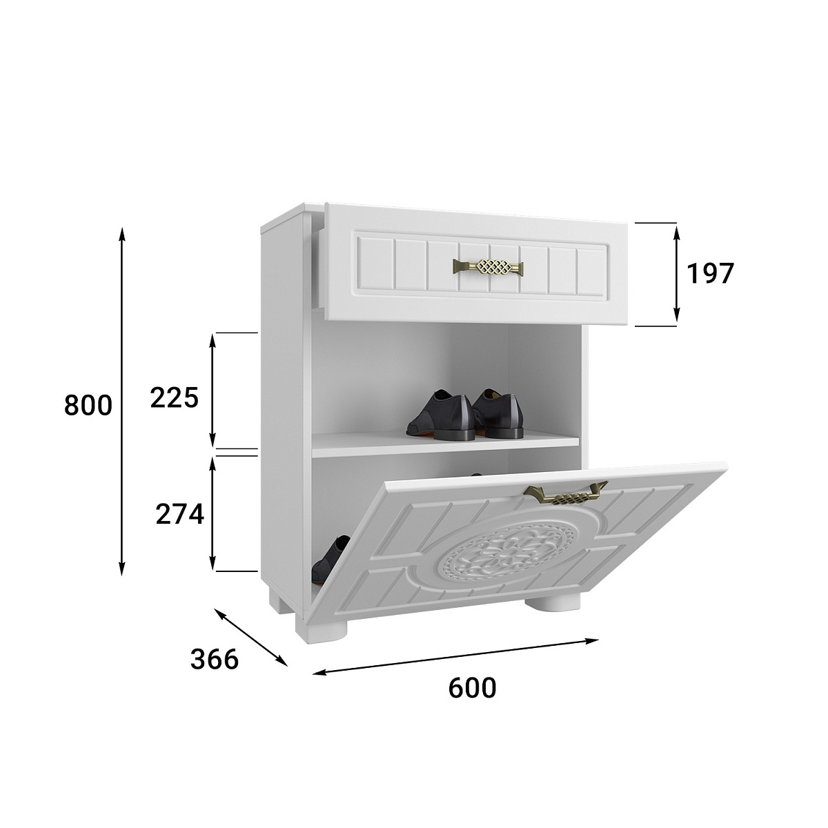 Тумба «Монблан» МБ-31К белое дерево