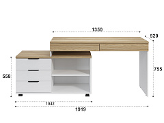 Стол Скайлайт СЛ-21К блэквуд ячменный/белый/меренга