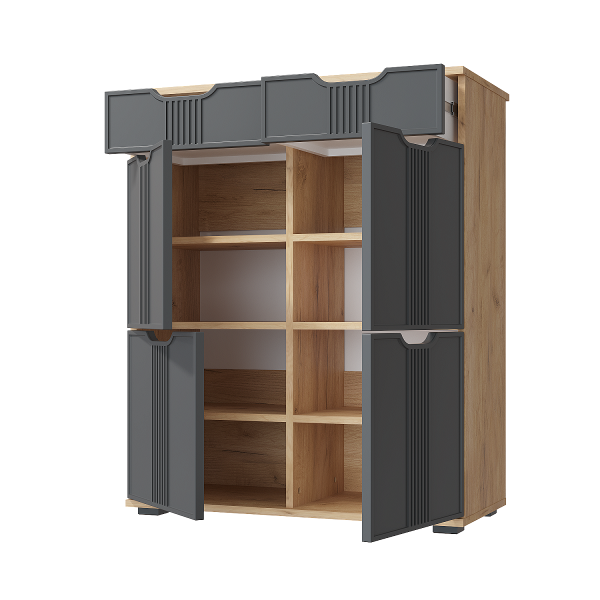 Комод Эмилия ЭЛ-20 дуб крафт золотой/графит