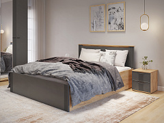 Кровать с ПМ Эмилия ЭЛ-34 (160х200) дуб крафт золотой/графит