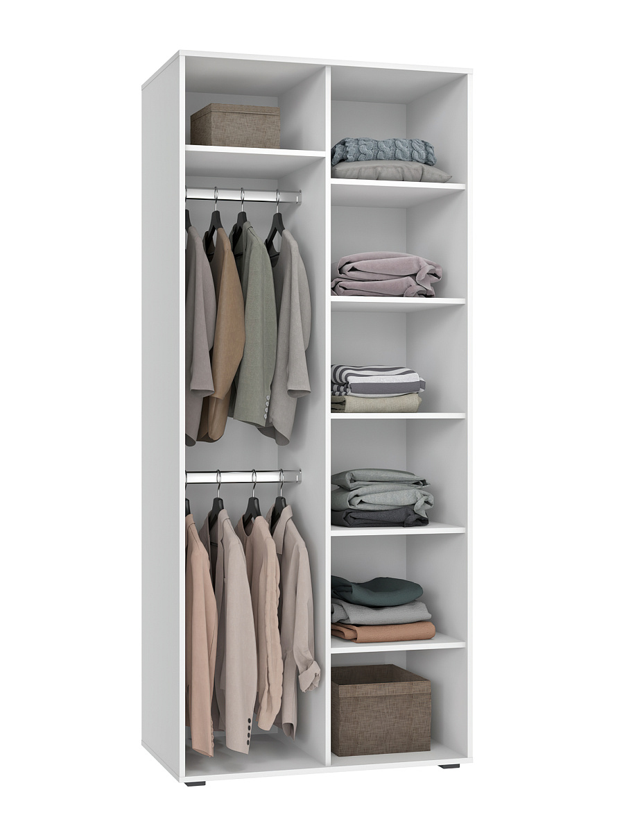 Шкаф для одежды Оптима ОП-01 белый структурный/меренга