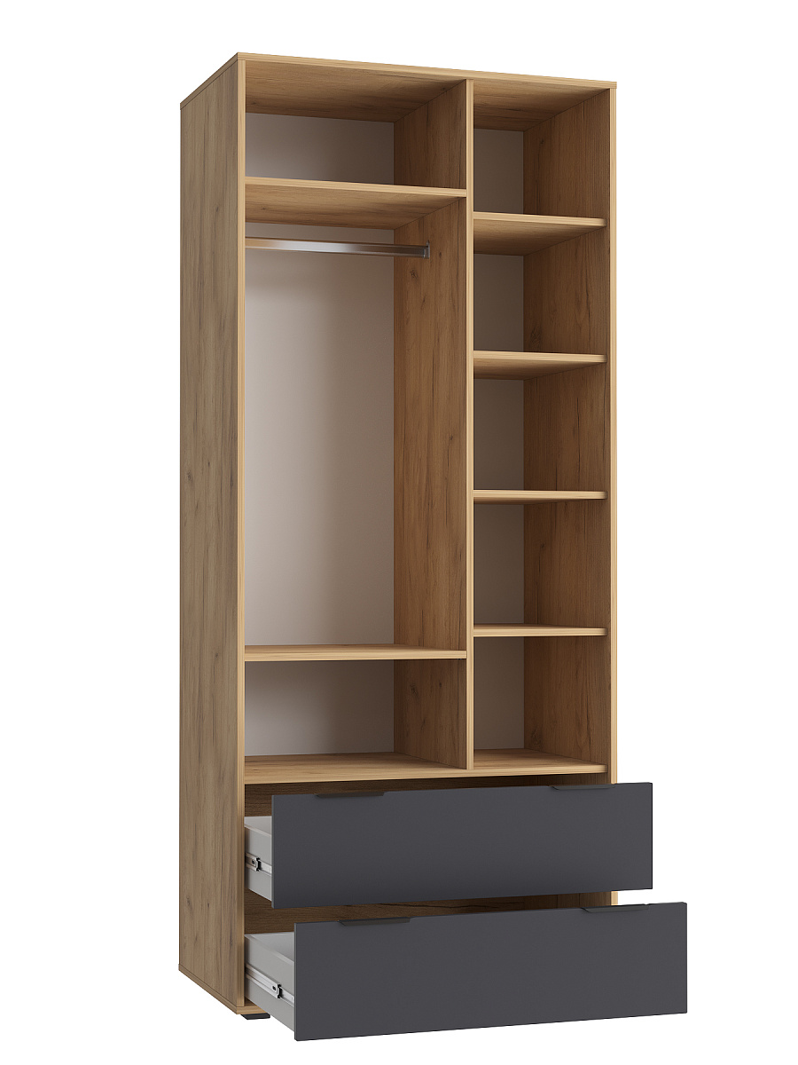 Шкаф платяной Оптима ОП-25 дуб крафт золотой/графит