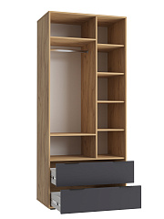 Шкаф платяной Оптима ОП-25 дуб крафт золотой/графит