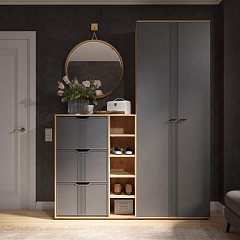 Тумба Эмилия ЭЛ-42 дуб крафт золотой/графит