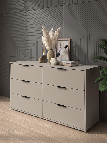 Комод Оптима ОП-16 (1352х426) глиняный серый/риолит