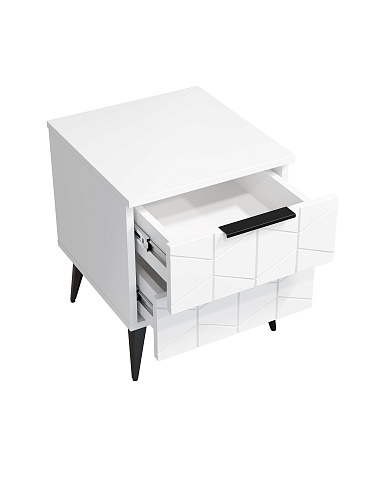 Тумба прикроватная Контемпо КТ-04 белый бриллиант/бланж