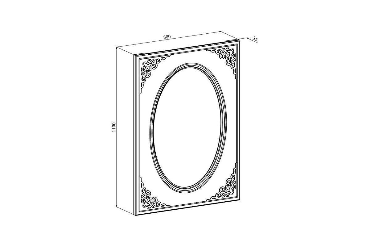 Зеркало Ассоль плюс АС-7 (800х1100) ваниль